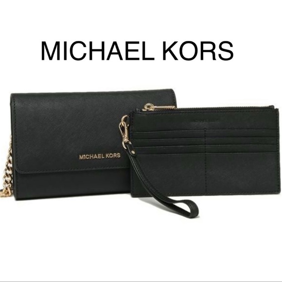 MICHAEL KORS 3 IN1 WRISTLET CLUTCH CROSSBODY BLACK - Picture 3 of 13